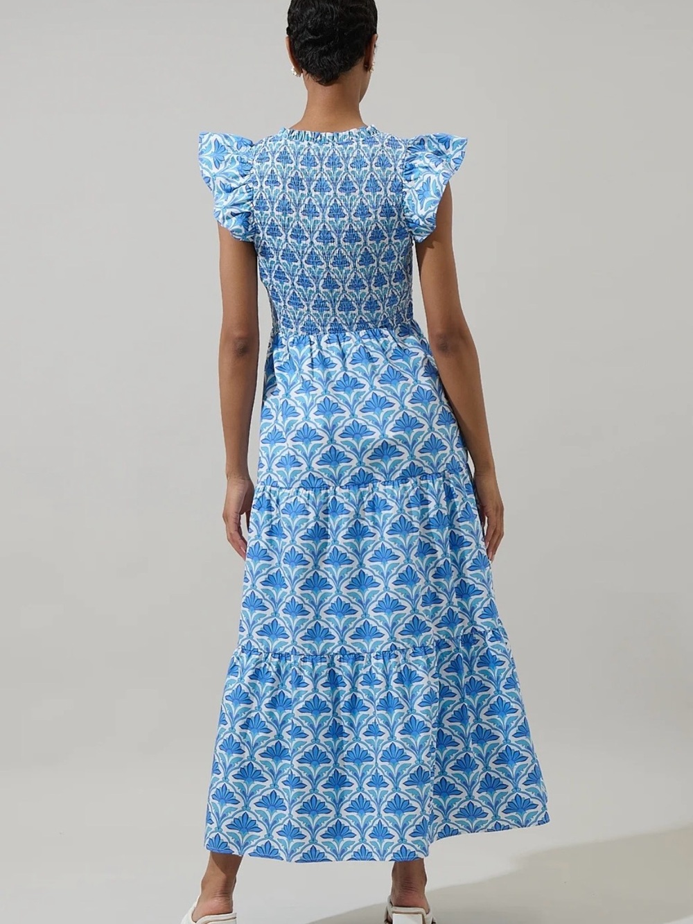 NWT Sugarlips Elyse Geo Sunfire Tiered Dress Sz L - Picture 2 of 5